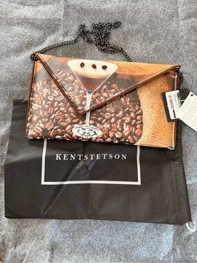 Kent Stetson Espressotini Crossbody Clutch Bag Novelty Coffee Martini Purse NWT